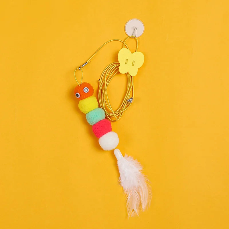 Interactive Hanging Cat Toy – Feather Mouse Teaser