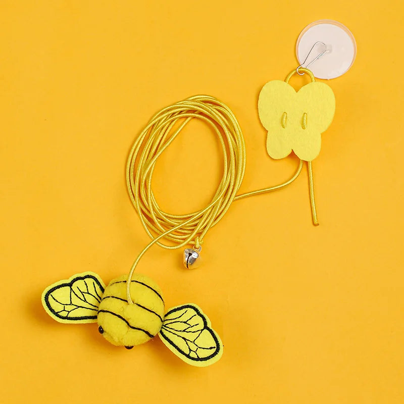 Interactive Hanging Cat Toy – Feather Mouse Teaser